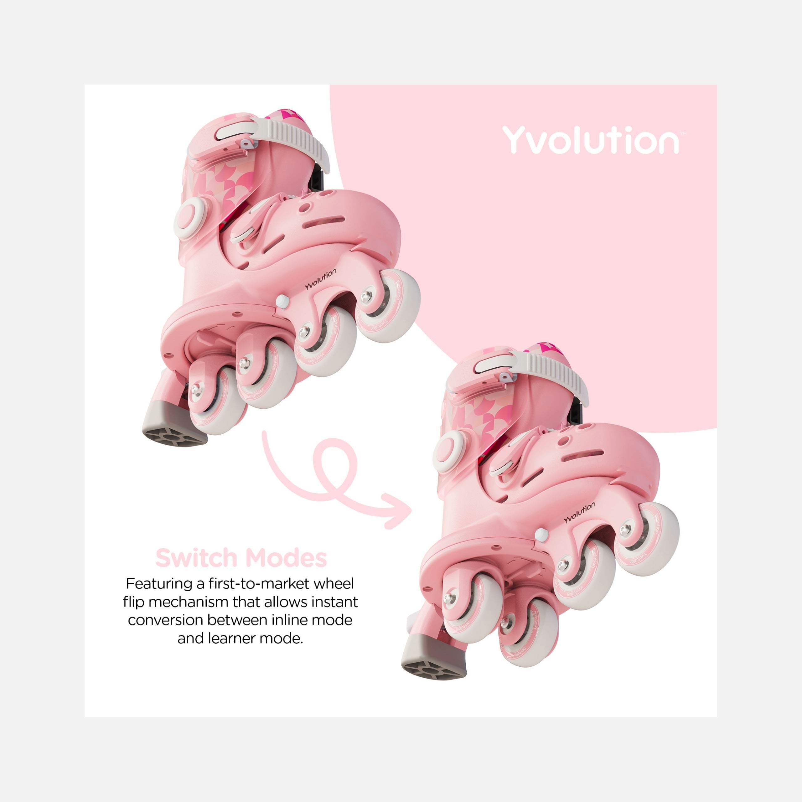 Yvolution – Twista Skates (30-34) – Rose - 4+