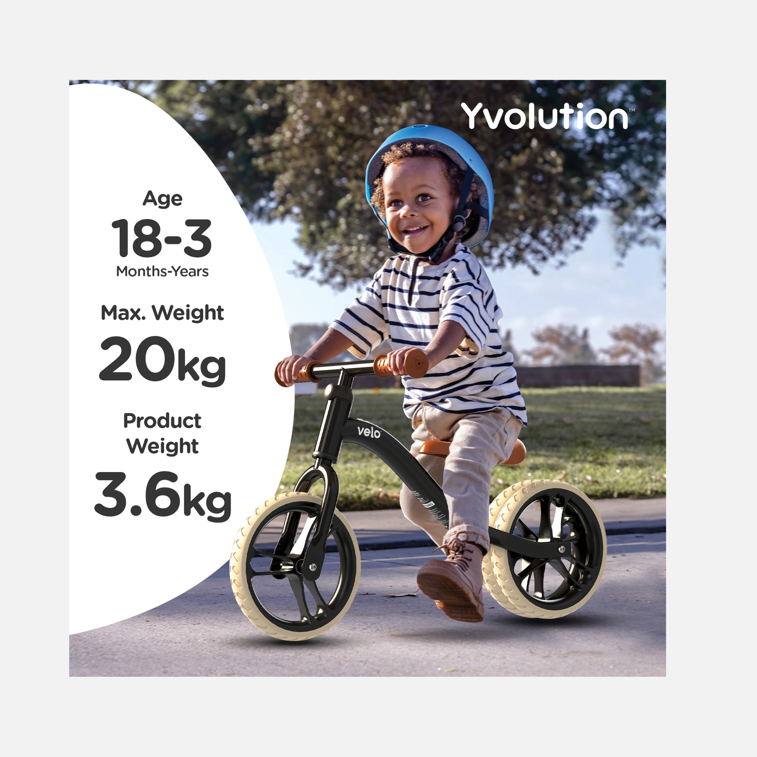 Yvolution - Yvelo jr Air - Zwart - 18m+