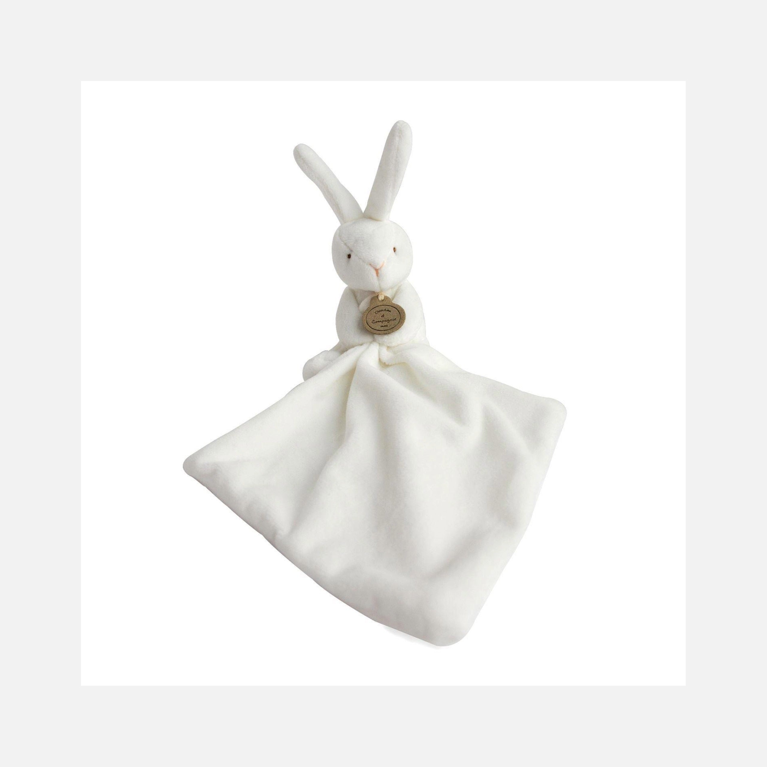 Doudou et Compagnie - Doudou Lapin Mouchoir - 10 cm - Boite fleur - 0m+