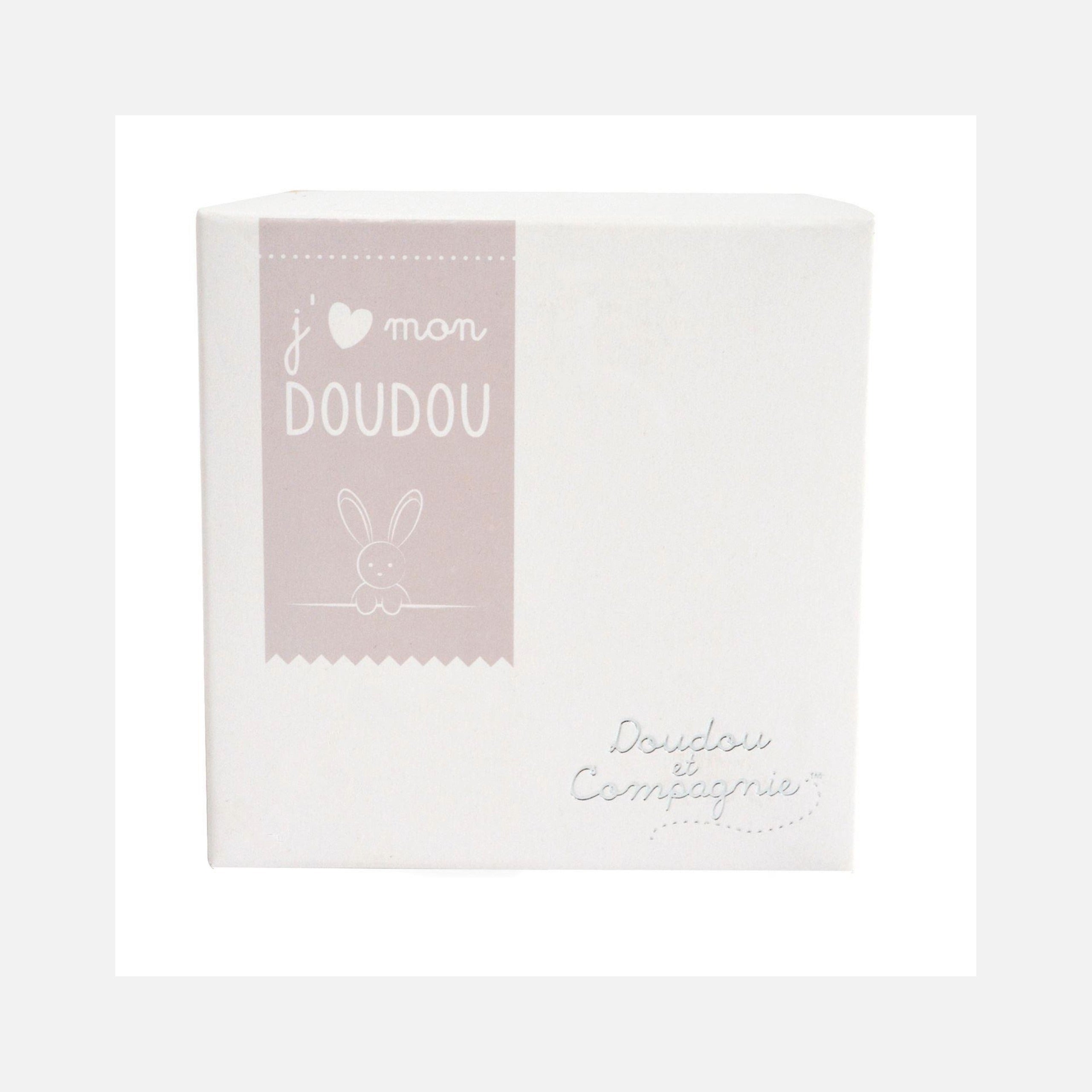 Doudou et Compagnie - Doudou Lapin Mouchoir - 10 cm - Boite fleur - 0m+