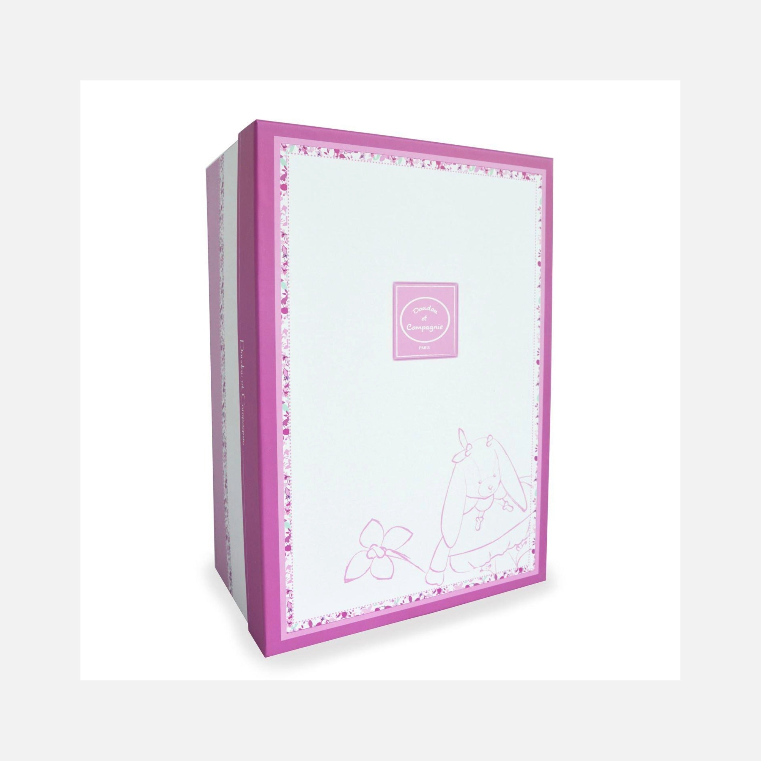 Doudou et Compagnie - Doudou Cerise het roze konijn met speenclip - 17 cm - 0m+