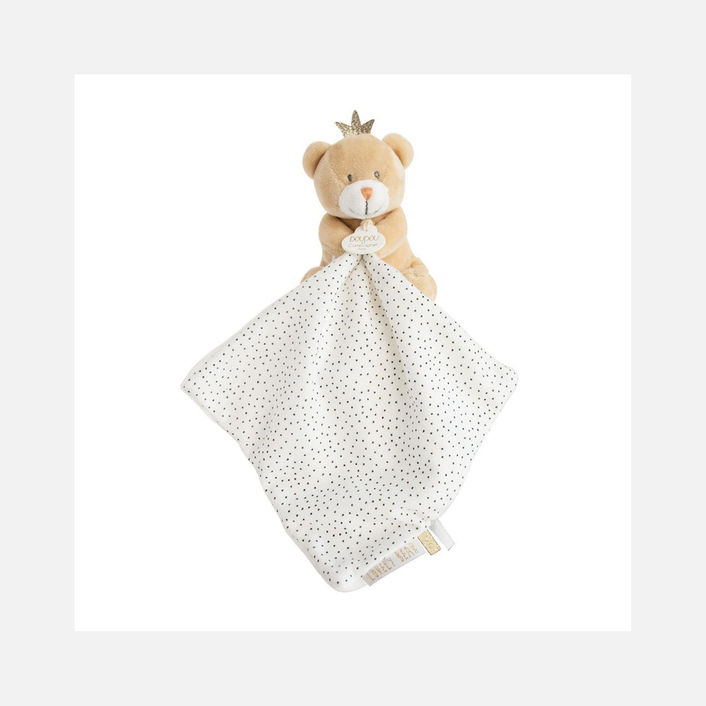 Doudou et Compagnie - Doudou Ours Petit Roi Mouchoir - 10 cm - 0m+
