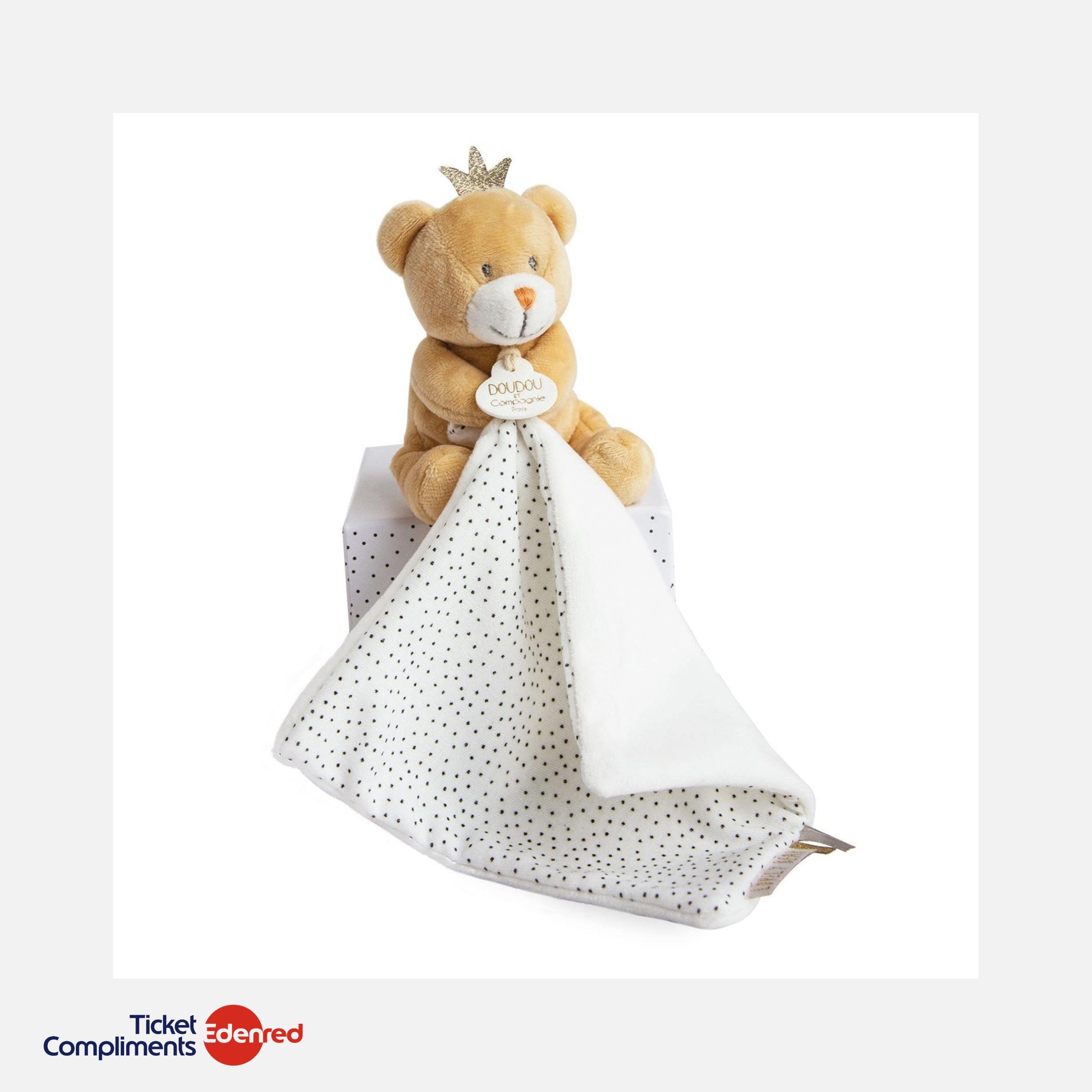 Doudou et Compagnie - Doudou Ours Petit Roi Mouchoir - 10 cm - 0m+