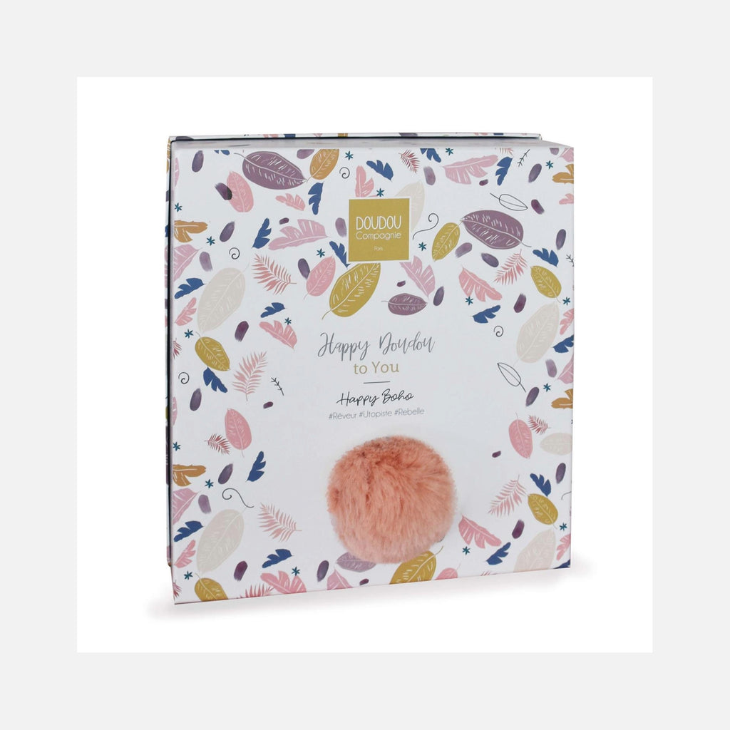 Doudou et Compagnie - Flat Old Pink Rabbit Comforter - Happy Boho - 25 cm - 0m+