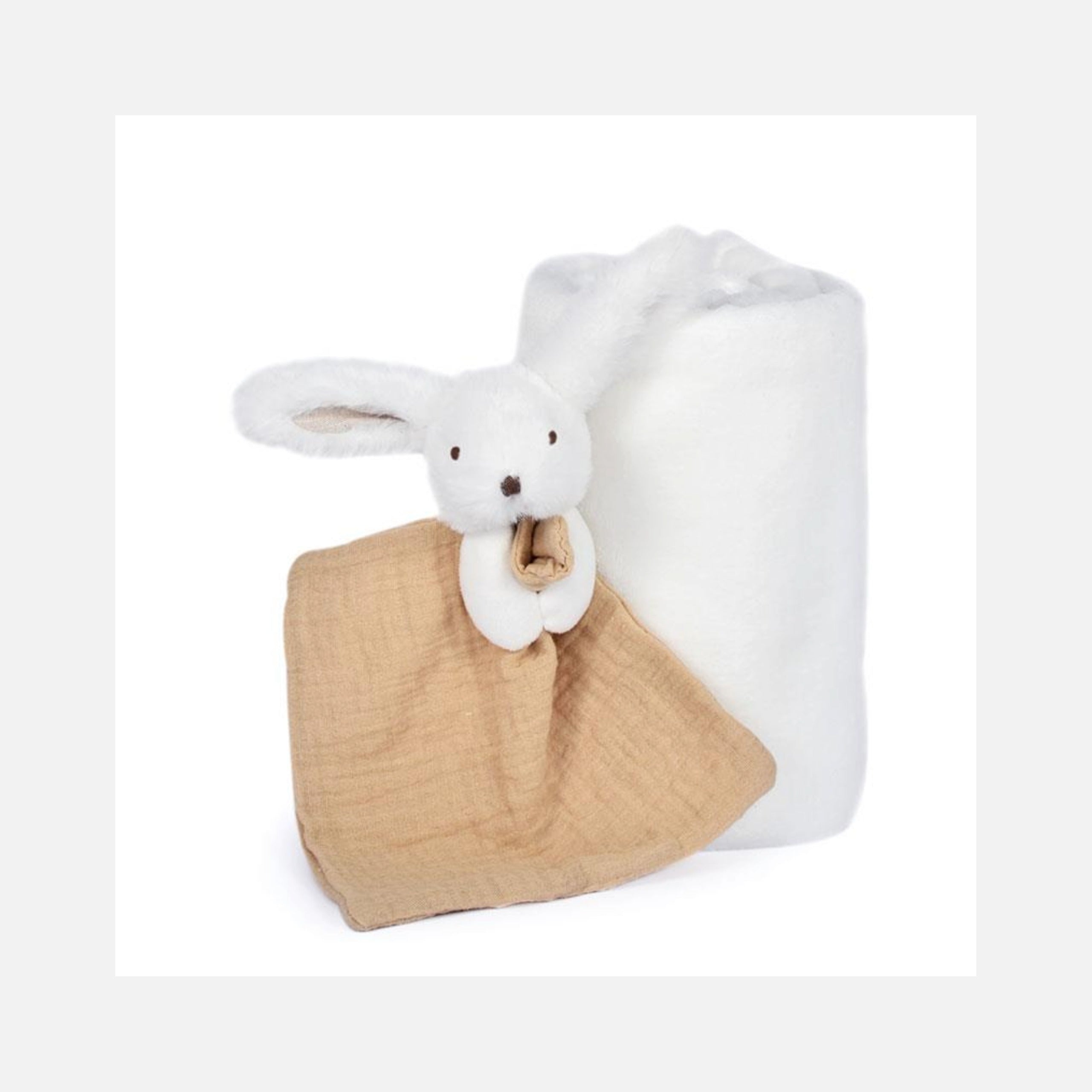 Doudou et Compagnie - Doudou & Plaid - Lapin - Happy Wild - 100 x 70 cm - 0m+