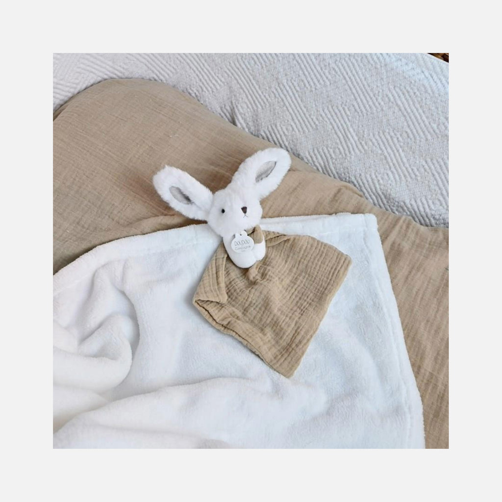 Doudou et Compagnie - Doudou & Plaid - Lapin - Happy Wild - 100 x 70 cm - 0m+
