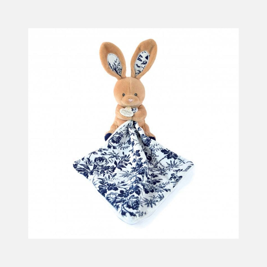 Doudou et Compagnie - Doudou Lapin Mouchoir - 12 cm - Bleu Marine - 0m+