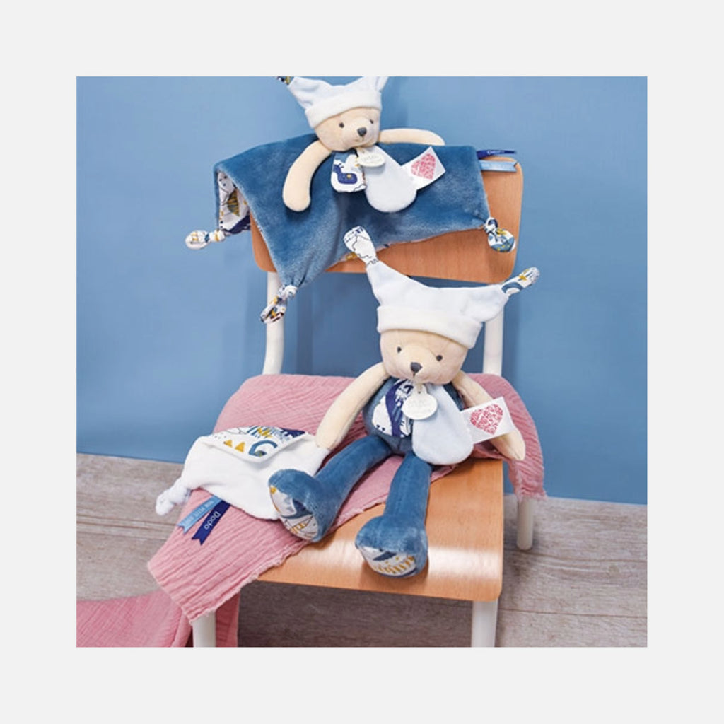 Doudou et Compagnie - Doudou Ours - 25 cm - Bleu - 0m+