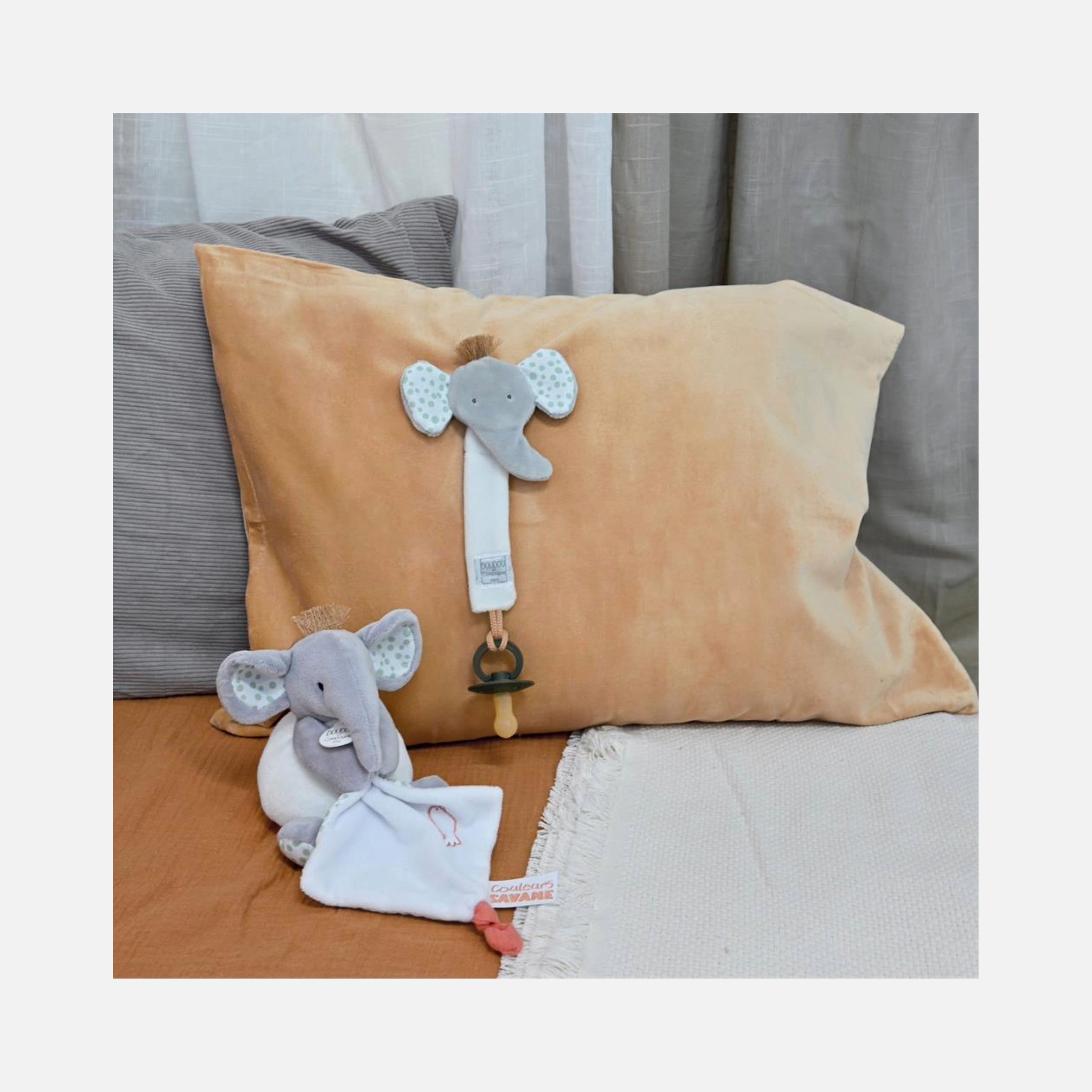 Doudou et Compagnie - Doudou Elephant - 15 cm - Gris - 0m+